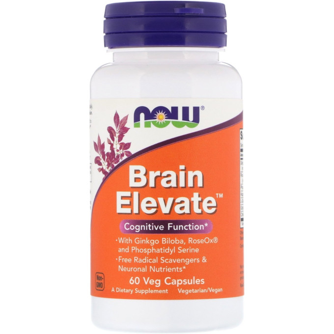 NOW FOODS BRAIN ELEVATE (Активатор мозга), 60 мг - 60 капсул NS3303